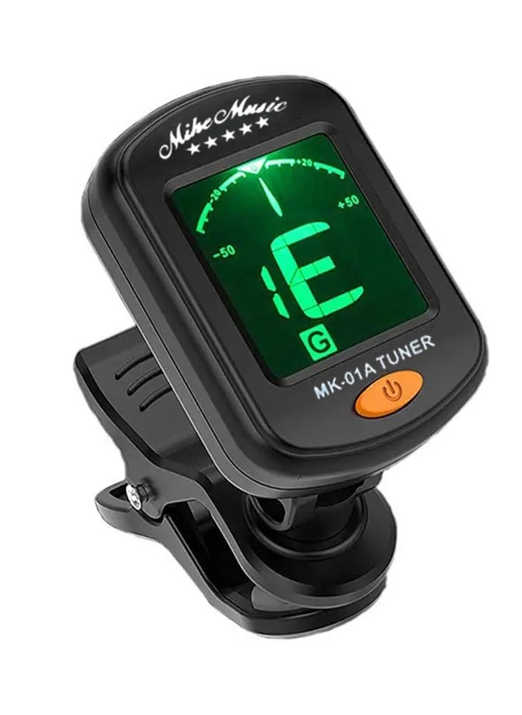 Mike Music Guitar Tuner, Clip On Tuner with LCD Color Display, Chromatic Tuner for Acoustic Guitar Classical Guitar Electric Guitar Bass Ukulele Violin, Digital Tuner for Stringed Instrument, Guitar Accessories  - Image 2