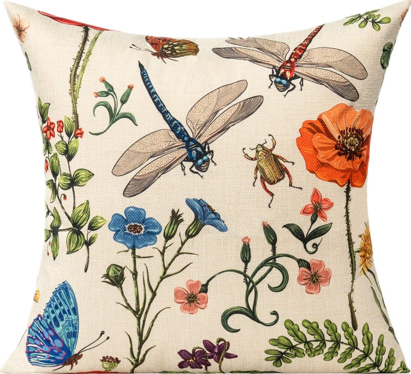 All Smiles 16 x 16 Throw Pillow Covers Outdoor Spring Summer Garden Flowers Farmhouse Outside Furniture Bench Decorative Swing Cushion Set of 4 for Patio Sofa Couch Chair - Image 2