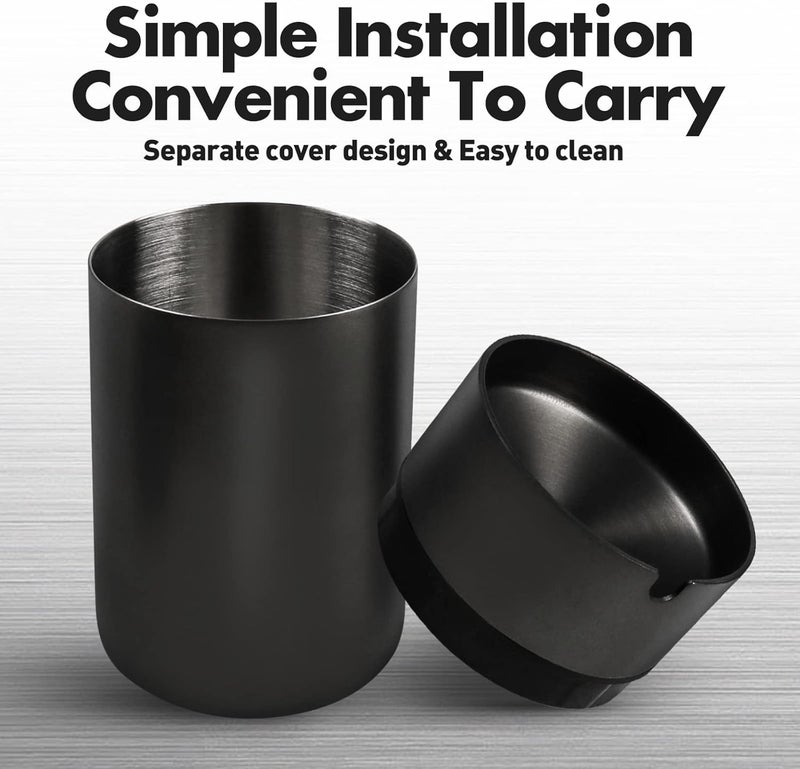 JOCHA Car Ashtray with lid smell proof Stainless Steel Portable Smokeless Detachable Windproof Self Extinguishing Butt Bucket Ash Tray for Most Car Cup Holder for Outdoor Travel Home Office - Image 4