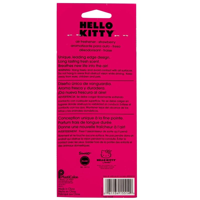 Plasticolor Hello Kitty Air Freshener - Strawberry Scent - 2 Pack - Image 2