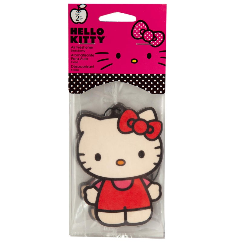 Plasticolor Hello Kitty Air Freshener - Strawberry Scent - 2 Pack - Image 1