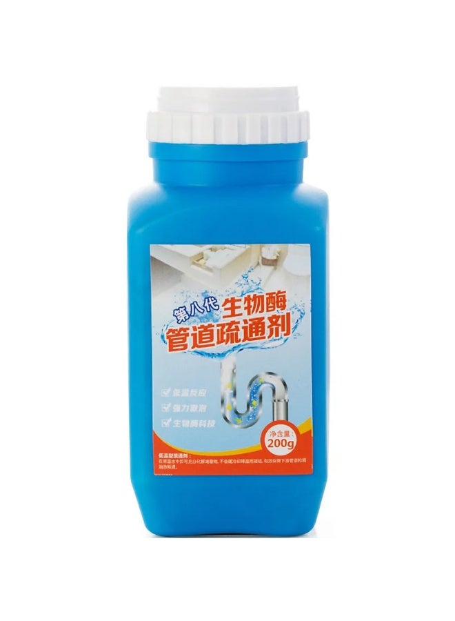 Drain Clog Remover Powder, Powerful Quick Cleaning Pipe Unblocker for Toilets & Kitchen Sinks, 200g - Image 1