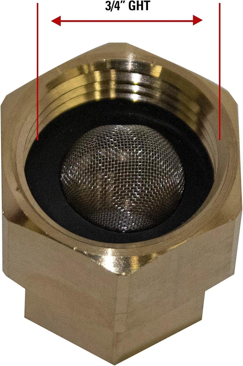 Simpson Cleaning 7100495 Replacement 12 FNPT x GHT Brass Water Inlet Fitting with Filter for Gas Powered Pressure Washer Pumps Gold - Image 4
