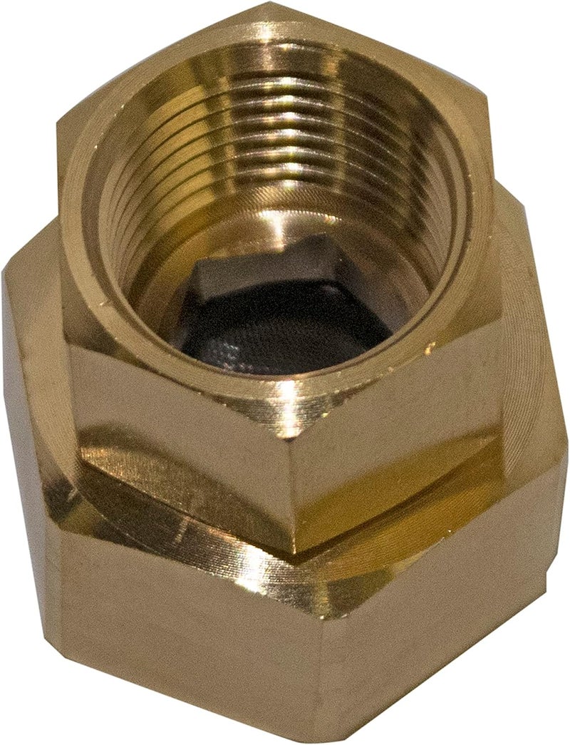 Simpson Cleaning 7100495 Replacement 12 FNPT x GHT Brass Water Inlet Fitting with Filter for Gas Powered Pressure Washer Pumps Gold - Image 1