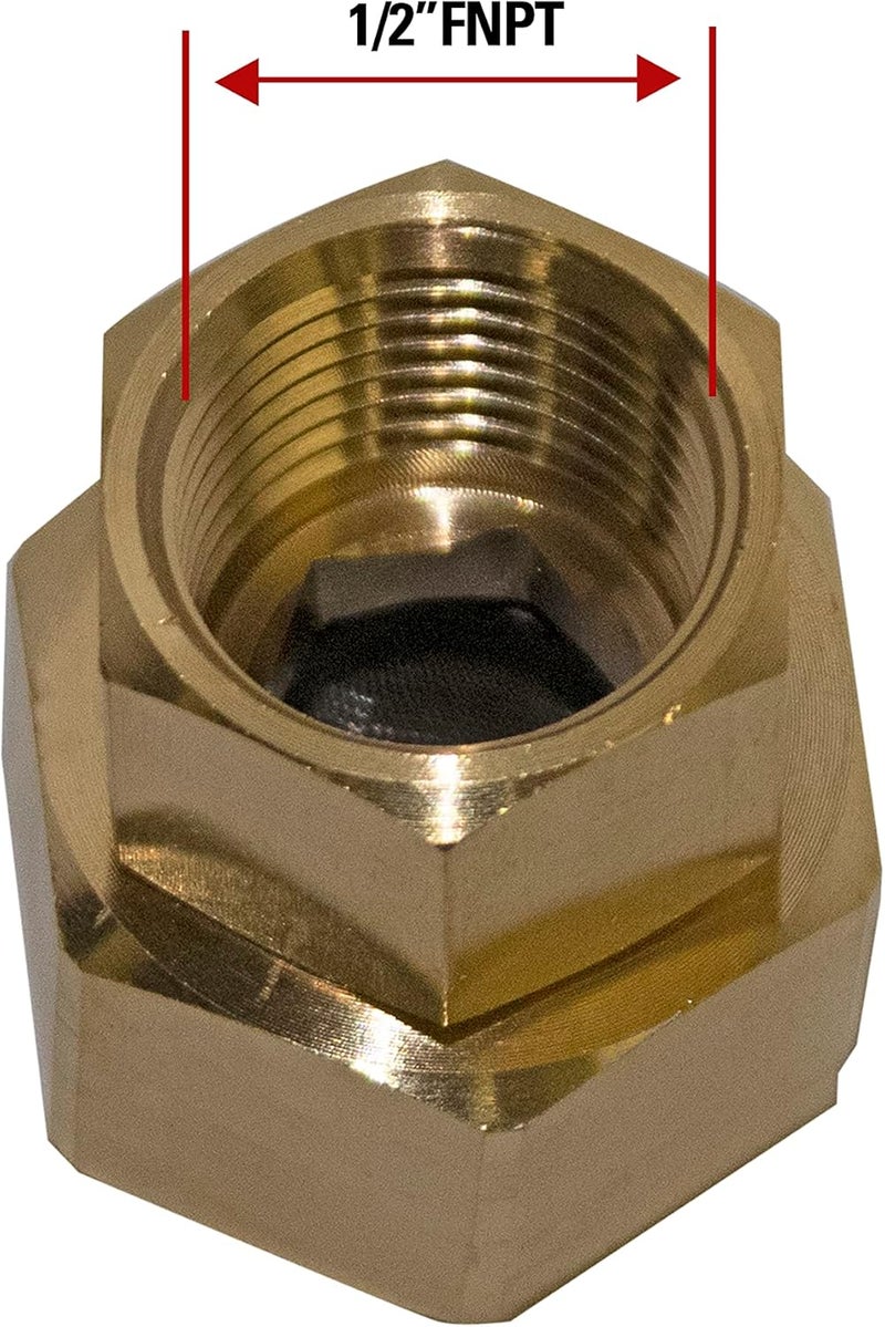 Simpson Cleaning 7100495 Replacement 12 FNPT x GHT Brass Water Inlet Fitting with Filter for Gas Powered Pressure Washer Pumps Gold - Image 5
