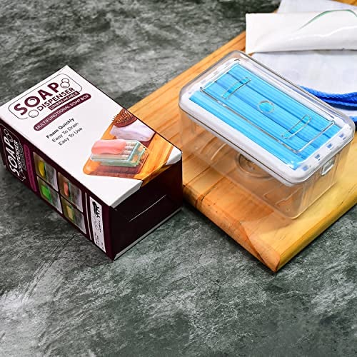 MeeTo Soap Dish with Drain Multifunctional Rolling Dish Soap Cleaning Storage Foaming Box for Home Bathroom Kitchen Keep Soap Dry& Easy to Clean Pack of 1 - Image 1