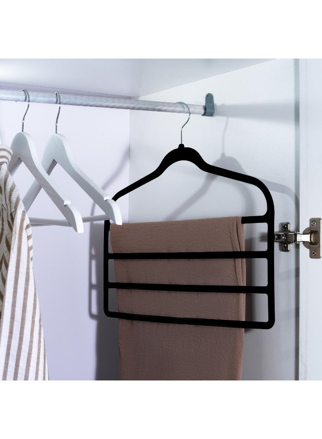 Pan Home Giorgia 4-tier Velvet Pant Hanger 44.5x42.5x0.5cm - Black - 262JHC9900004 - Image 1