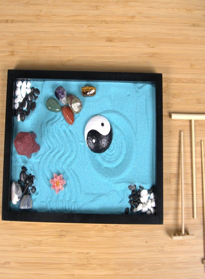 D DIVINIFIED Zen Garden for Desk, Sand Tray Therapy Kit, Therapy Office Decor, 11x8-11 Japanese Desktop Zen Garden Accessories and Meditation Accessories for Home and Office Relaxation - Image 2