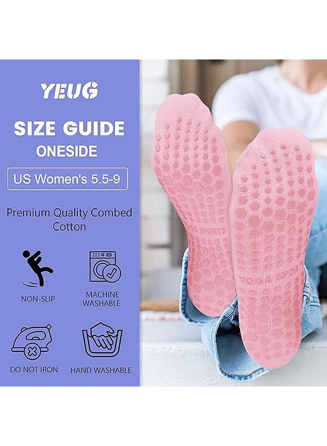 إم إكس إن 4 زوج من جوارب اليوغا للنساء، جوارب غير منزلقة جوارب بيلاطس لليوغا -حجم واحد، مثالي لليوغا، بيلاتيس رقص الباليه صالة رياضية حافية القدمين الخ جوارب رياضية -جريبي لزج جريبي جريبي جوارب - Image 3