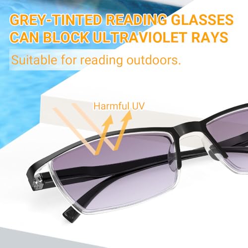 LUFF 4PCS Anti-Blu-Ray Reading Glasses Uv400,Sun Readers With Spring Hinges(2.0X) - Image 3
