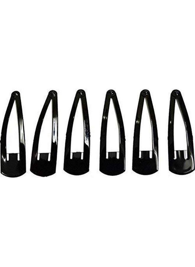 Chanderkash Tic Tac Hair Clips for Women (Matte Black) 5cm - Pack of 6(12 Pieces) - Image 1