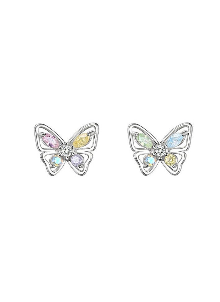 xozgdovg Butterfly colored stone earrings fashion earrings  - Image 1