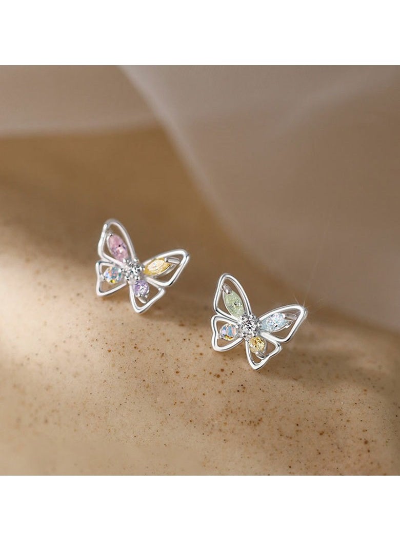xozgdovg Butterfly colored stone earrings fashion earrings  - Image 2