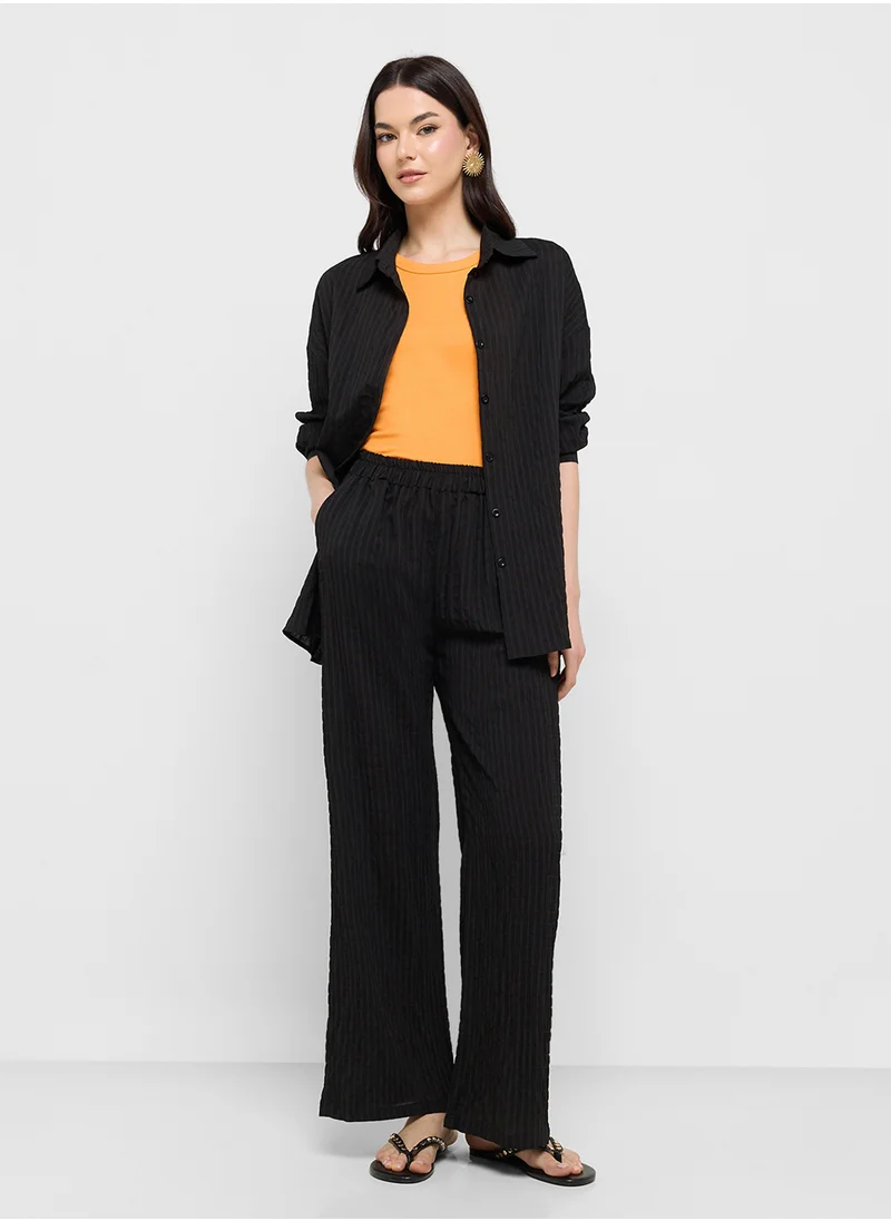 Ginger Textured Relaxed Fit Shirt & Pant Coord Set