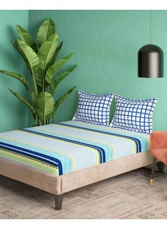 Portico New York Portico New York Cadence 100% Cotton 144TC Super King Size Bedsheet with 2 Pillow Covers(274x274 cm)  - Image 1
