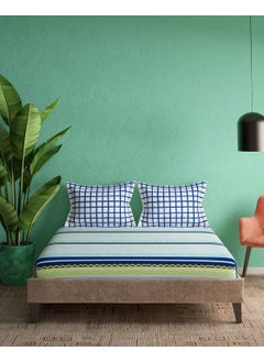Portico New York Portico New York Cadence 100% Cotton 144TC Super King Size Bedsheet with 2 Pillow Covers(274x274 cm)  - Image 2