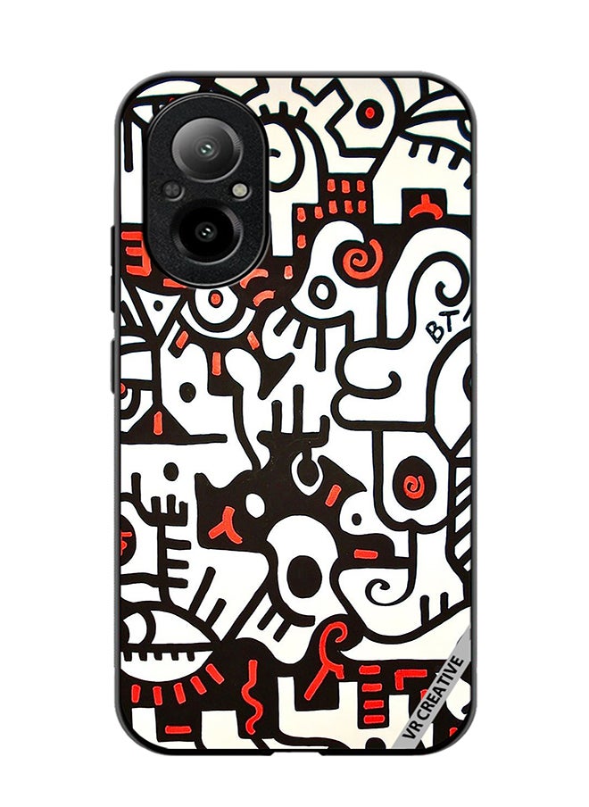 Protective Case Cover For Realme C67 4G Bta Abstract Design Multicolour