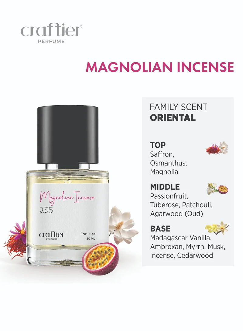 Craftier Perfume Inspired-Queen of Silk MAGNOLIAN INCENSE - Inspired of-QUEEN OF SILK, Eau De Parfum for Women - 50ml, Long Lasting Oriental Fragrance Upto 24 Hrs, Travel Size Women's Perfume for Women | Best Price UAE