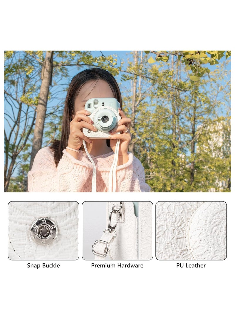 general Fujifilm Instax Mini 12 / Polaroid mini 12 Case, Fujifilm Instax Mini 12 Instant Camera PU Leather Case with Adjustable Shoulder Strap Removable Case - Image 3