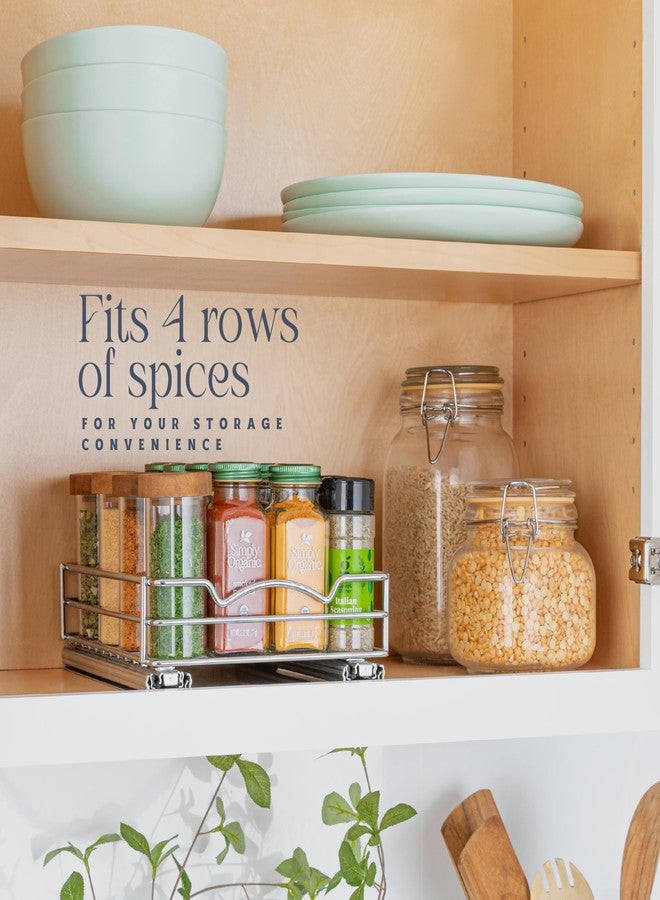 HOLDN’ STORAGE Pull Out Cabinet Organizer for Spices, Cans - Heavy Duty with Lifetime Limited Warranty- Pull Out Spice Rack- Cabinet Pull Out Shelf for Cans,Dishes, Etc, 8-3/8"W x 10-3/8"D x 2-1/8H, Chrome - Image 2
