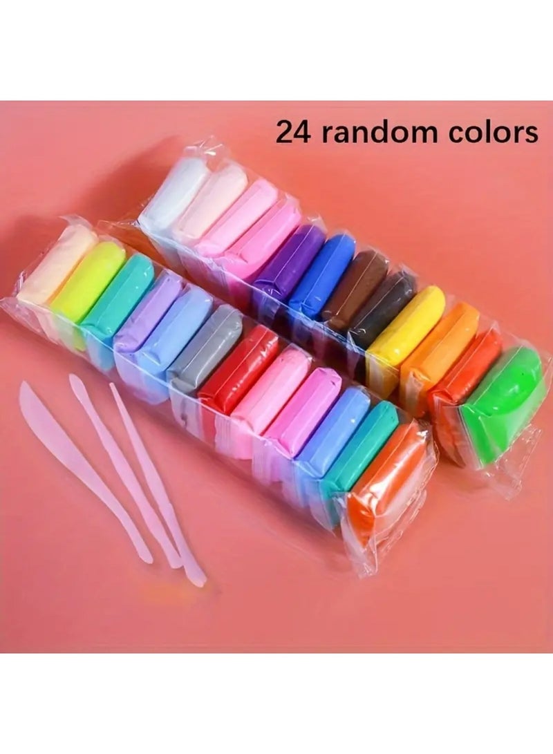 ZedPlay 24 Pcs Air Dry Clay for Kids with 3 Sculpting Tools - Creative Art & Crafts Play Dough Birthday Return Gift for Boys and Girls - Multicolour - Image 2