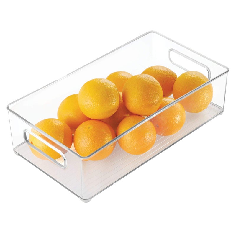iDesign Stackable Fridge Bin  Storage Bin for Freezer or Pantry Organization Clear Made in USA