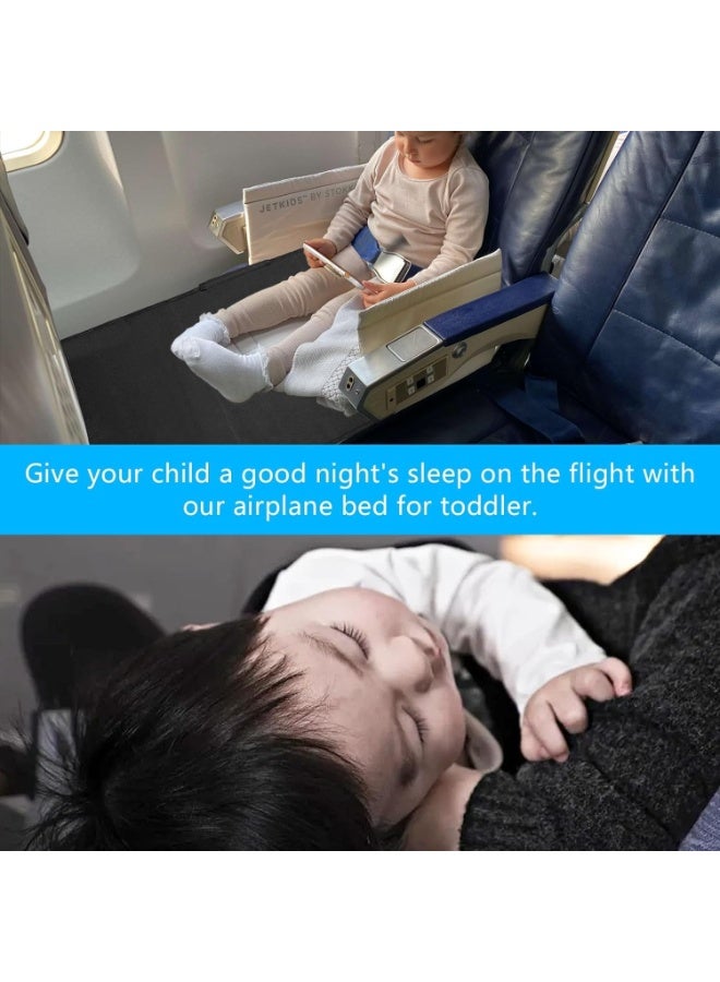 Toddler Airplane Bed, Portable Baby Airplane Seat, Extender Travel Essentials for Flying with Kids, Toddlers Airplane Travel Accessories for Kids Rest Legs and Lie Down (Black) - Image 3
