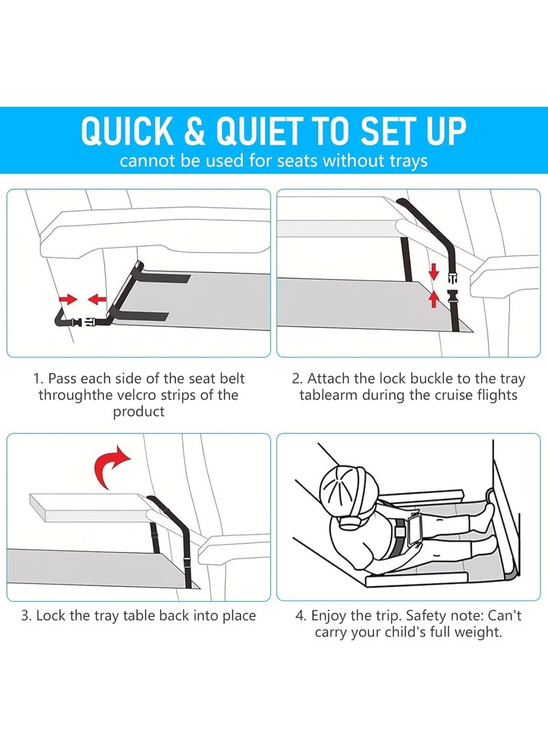 Toddler Airplane Bed, Portable Baby Airplane Seat, Extender Travel Essentials for Flying with Kids, Toddlers Airplane Travel Accessories for Kids Rest Legs and Lie Down (Black) - Image 5