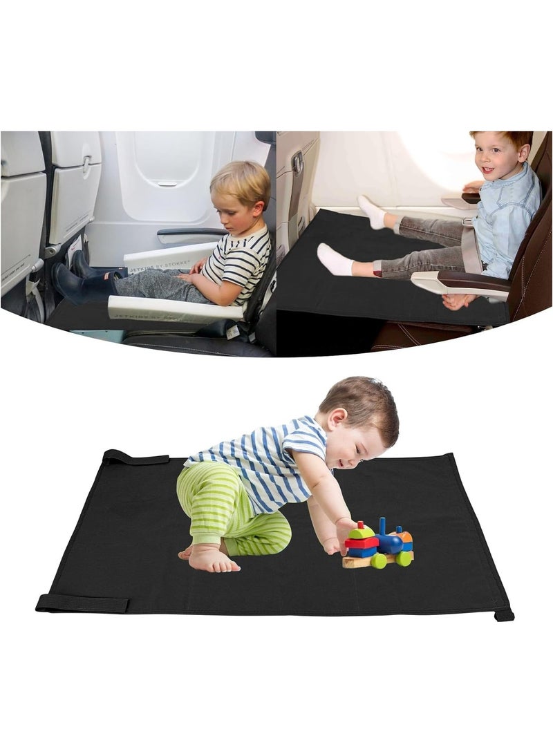Toddler Airplane Bed, Portable Baby Airplane Seat, Extender Travel Essentials for Flying with Kids, Toddlers Airplane Travel Accessories for Kids Rest Legs and Lie Down (Black) - Image 1