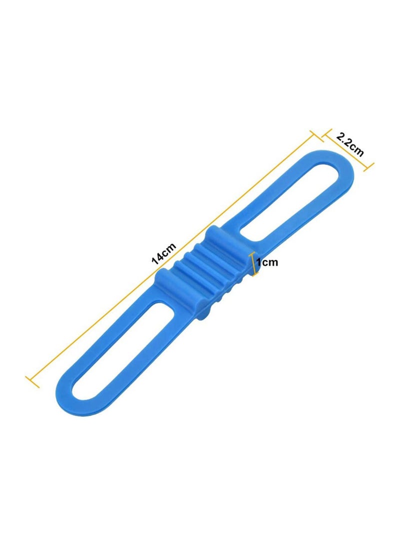 Y&D 8 PCS Bike Silicone Band, Tie Ribbon Mount Holder Multicolor Cycling Flashlight for Flashlights Cell Phones Speaker Lights Bicycle Handlebar (14 * 2.2 1cm) - Image 4