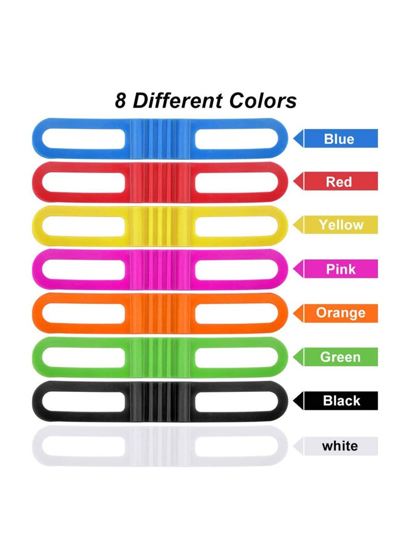 Y&D 8 PCS Bike Silicone Band, Tie Ribbon Mount Holder Multicolor Cycling Flashlight for Flashlights Cell Phones Speaker Lights Bicycle Handlebar (14 * 2.2 1cm) - Image 5
