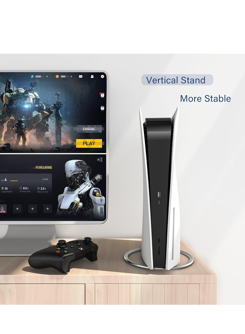 Oasisgalore Slim Stand Vertical Stand for PS5/PS5, Slim Consoles Non-Slip Base Mount for PlayStation 5 Accessories  - Image 2