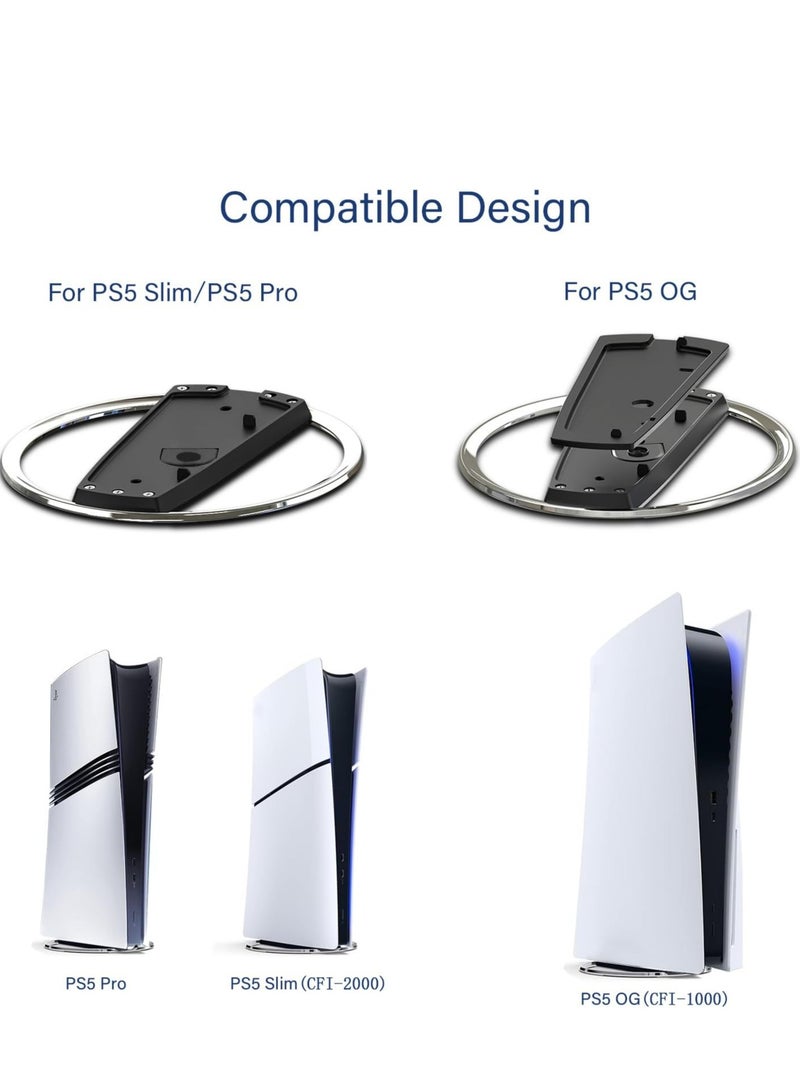 Oasisgalore Slim Stand Vertical Stand for PS5/PS5, Slim Consoles Non-Slip Base Mount for PlayStation 5 Accessories  - Image 3