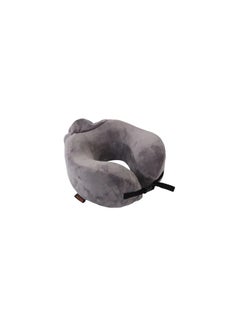 Discovery Travel Pillow  (2 IN 1), Adventures Travel U Shaped Neck Pillow for Airplanes Trains Buses and Office Napping (Gray)