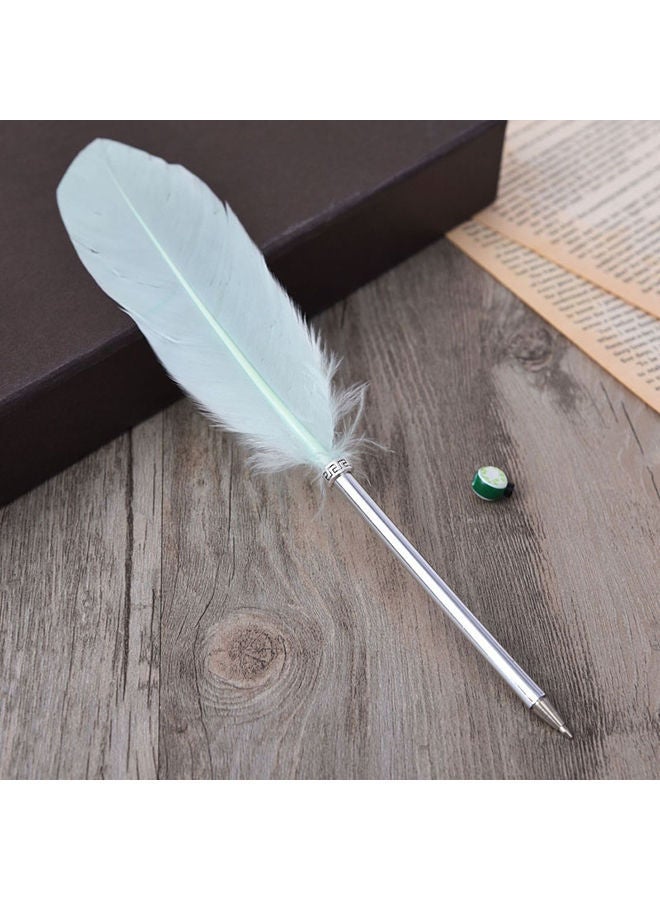 NIBEMINENT Ostrich Feather Quill Ballpoint Pen Green