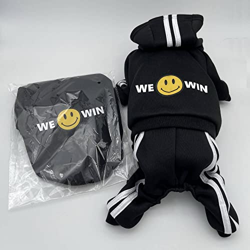 Aolowewin Weowin Pet Outfit - Cute Dog Hoodie Tracksuit Sweater Winter Clothes Pajamas Jumpsuit 4-Legs Black for Puppy Small Medium Large Dogs Girl or Boy (X-Small) - Image 5