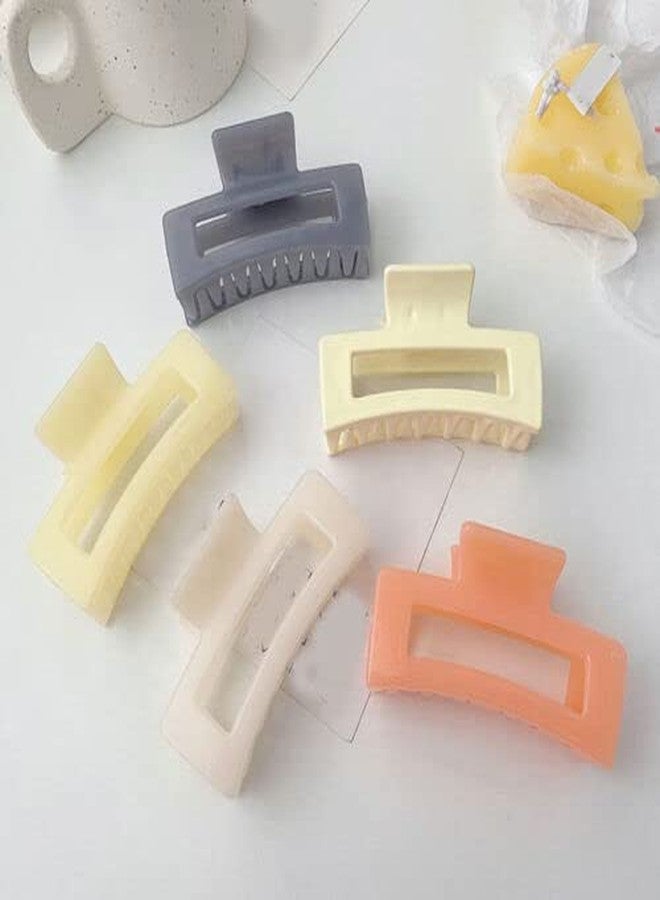 Truvic Women Claw Clip Large Barrette Rectangle Hair Claws Bath Clip Ponytail Clip 5PCS - Image 1