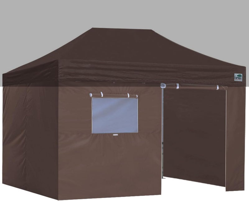 Eurmax USA Full Zippered Walls for 10 x 15 Easy Pop Up Canopy Tent,Enclosure Sidewall Kit with Roller Up Mesh Window and Door 4 Walls ONLY,NOT Including Frame and Top（Cocoa） - Image 1