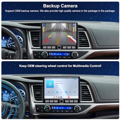 Fuosuc 4G LTE QLED Radio for Toyota Highlander 2014 2015 2016 2017 2018 2019 Upgrade,8-Core CPU Touch Screen Stereo,Wireless CarPlay & Android Auto,Support OEM SWC and Camera - Image 5
