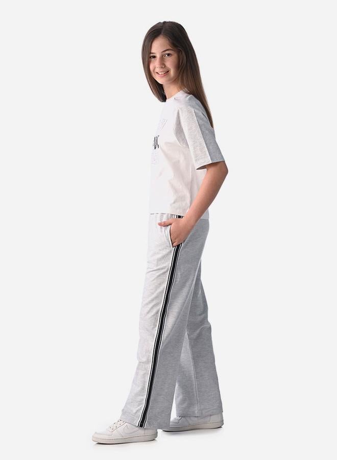 victor and jane Graphic Print Knit Crop Top and Wide-Leg Pants Set - Image 2