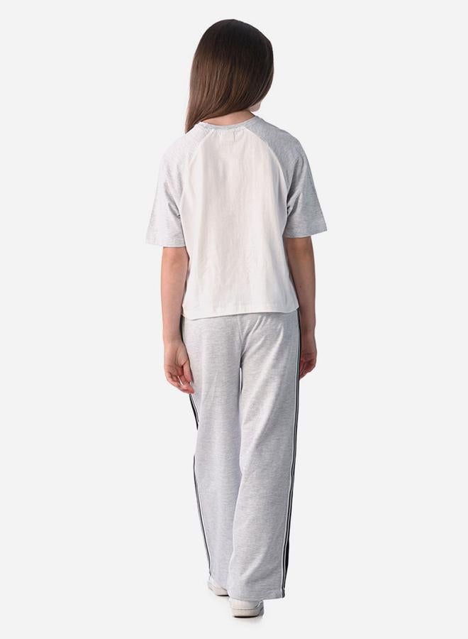 victor and jane Graphic Print Knit Crop Top and Wide-Leg Pants Set - Image 3