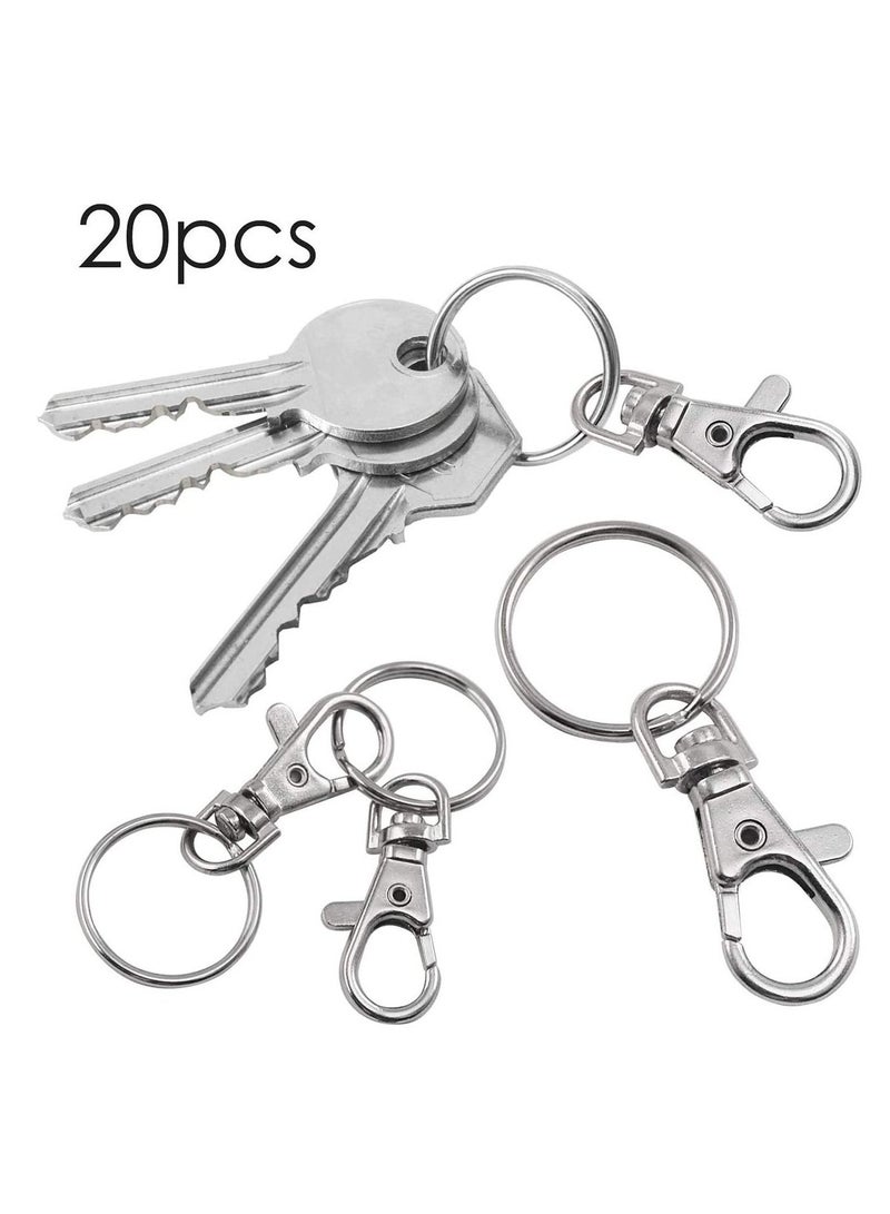 KASTWAVE 20 PCS Metal Keyring, Carabiner Clip Keychains Lobster Clasps Swivel Clips Key Chain for Men Women - Image 5