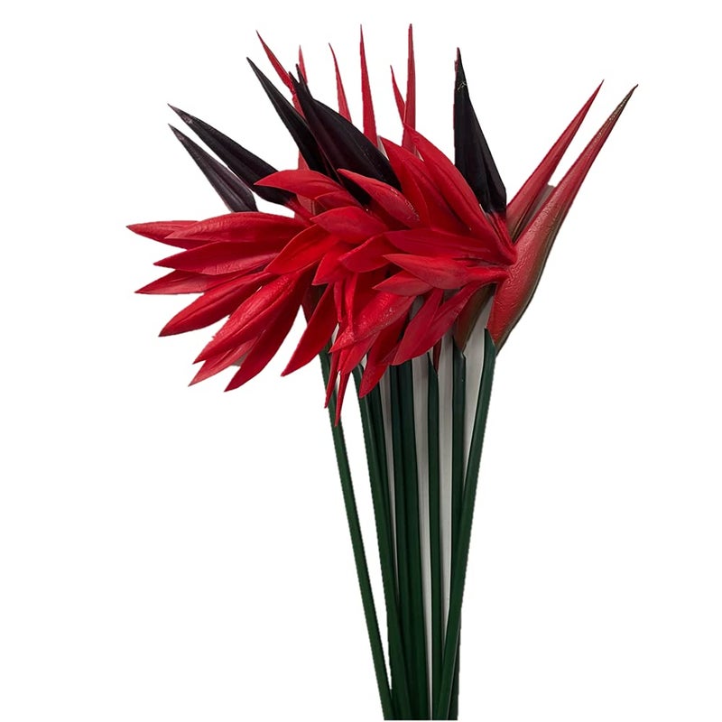 8 Pack 2112 Inch Artificial Flowers Bird of ParadiseGreen Plant for Home Garden Decoration Office Verandah Wedding Decorations Red