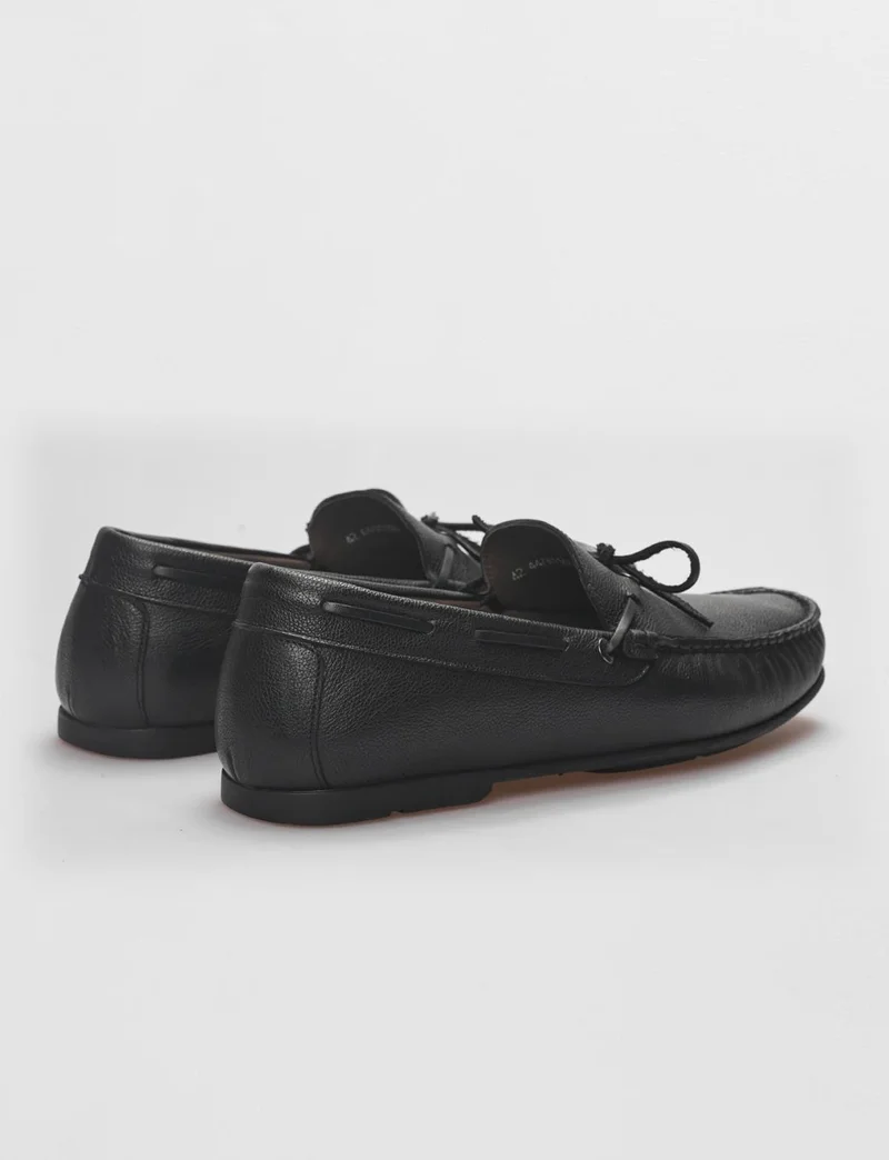 كاباني Rope Bow Detailed Leather Black Men's Loafer