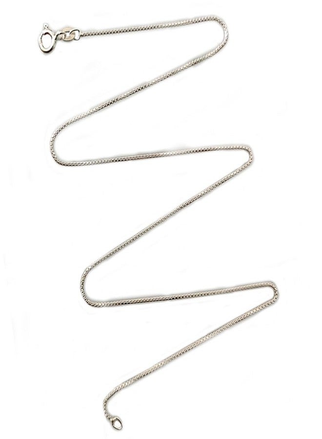 Parnika (Formerly Mj 925 Unisex Adult 0.9Mm 1.25Mm 2Mm Box Chain In Pure 92.5 Sterling Silver | Gift For Her N Him | Chandi Ki Chain | (0.9Mm, 18 Inches) - Image 1