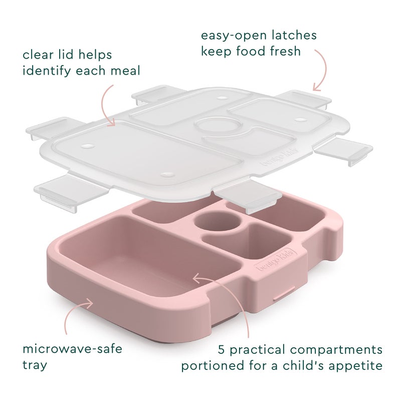 Bentgo® Kids Prints Tray with Transparent Cover - Reusable, BPA-Free, 5-Compartment Meal Prep Container with Built-In Portion Control for Healthy Meals At Home & On the Go (Green Rainbow) - Image 4