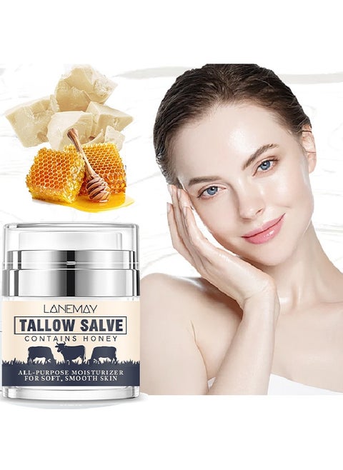 Nourish Skin Moisturizing Tighten - Contains Honey Tallow Salve - All Natural Grass Fed Beef Tallow & Honey All Purpose Balm Moisturizing Body Salve Great For Eczema Cracked Dry Itchy Irritated Skin Skin Repair Skincare