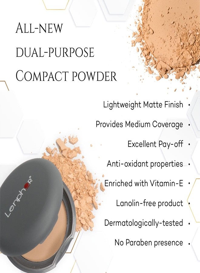 لينفور بودرة الوجه المضغوطة غير اللامعة من لينفور، غنية بفيتامين E، بودرة وجه خفيفة الوزن تدوم طويلاً للنساء، بودرة مكياج وبودرة وجه للنساء والفتيات، خالية من اللانولين والبارابين، لون عاجي. - Image 5
