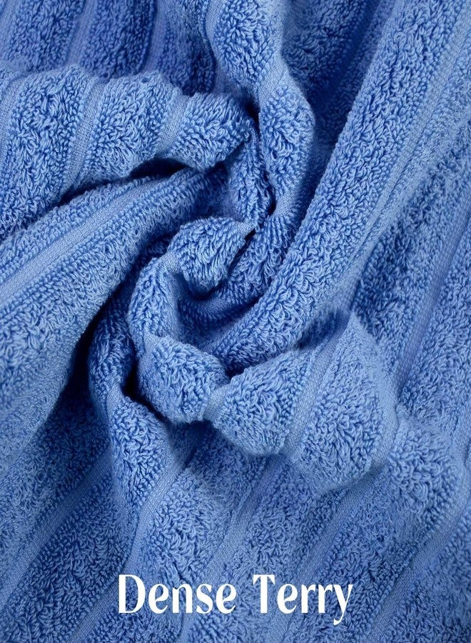 Jacquotha Ribbed Hand Towels for Bathroom, Hotel & Spa Quality Soft Hand Towel Set, 480 GSM Cotton Bathroom Towel, Men Women Gifts (Medium Blue) - Image 4