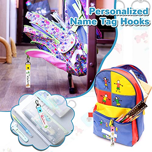 Marspark 6 Pieces Personalized Name Tag Hooks Child ID Tags Backpack Name Daycare Labels for Backpacks Water Bottle Labels(Dinosaur Style) - Image 4